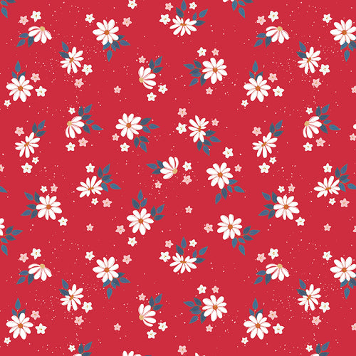 Sweet Freedom - Summer Flowers Red Sparkle by Beverly McCullough