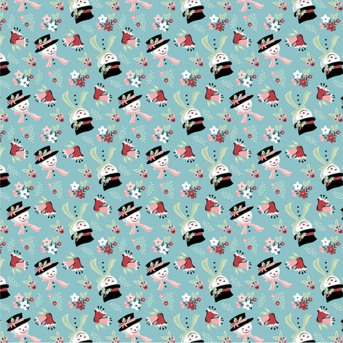 Frost and Flurry Snow Tossed Blue by Sheri McCulley for Poppie Cotton