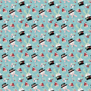 Frost and Flurry Snow Tossed Blue by Sheri McCulley for Poppie Cotton