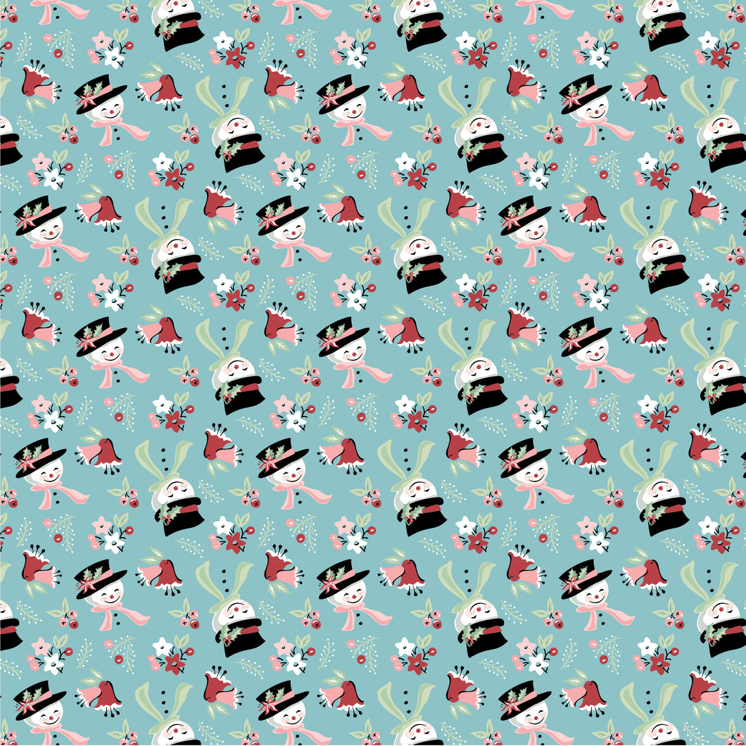 Frost and Flurry Snow Tossed Blue by Sheri McCulley for Poppie Cotton