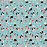 Frost and Flurry Snow Tossed Blue by Sheri McCulley for Poppie Cotton