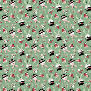 Frost and Flurry Snow Tossed Mint by Sheri McCulley for Poppie Cotton