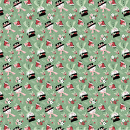Frost and Flurry Snow Tossed Mint by Sheri McCulley for Poppie Cotton