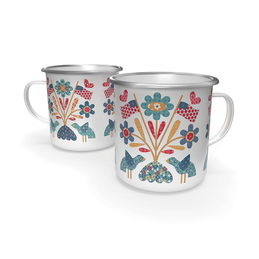 COMING SOON - Americana Enamel Tin Mug by Lori Holt