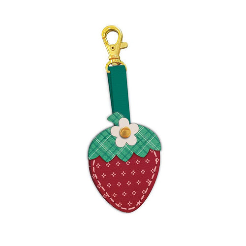 RESERVATION - Berry and Sage Leather Strawberry Charm by Lori Holt
