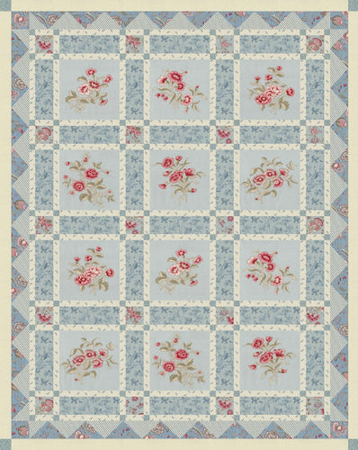 RESERVATION - Antoinette The Queen's Grove (Blue Version) Quilt Kit by French General