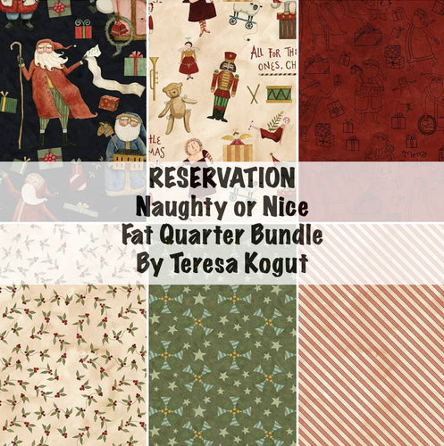 RESERVATION - Naughty or Nice Fat Quarter Bundle by Teresa Kogut