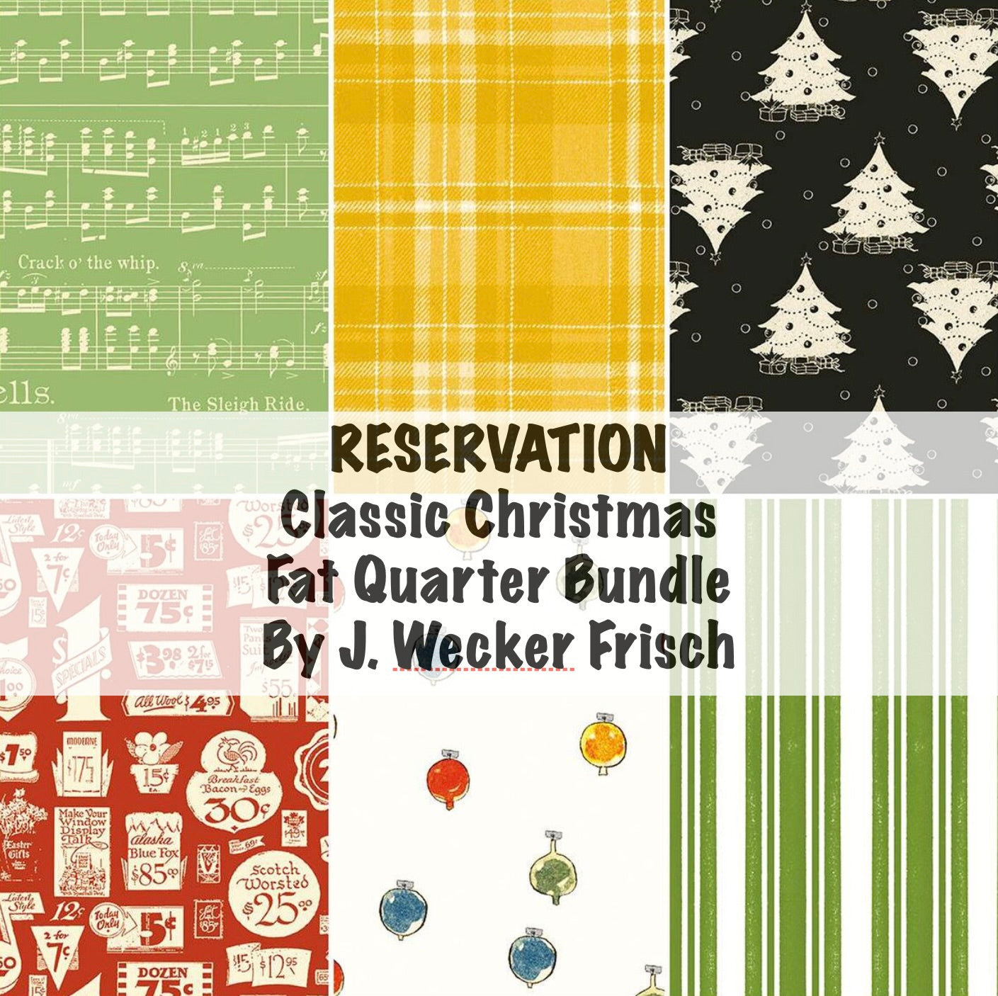 All About Christmas Fat Quarter Bundle by J. Wecker sold Frisch for Riley Blake FQ-10790-30