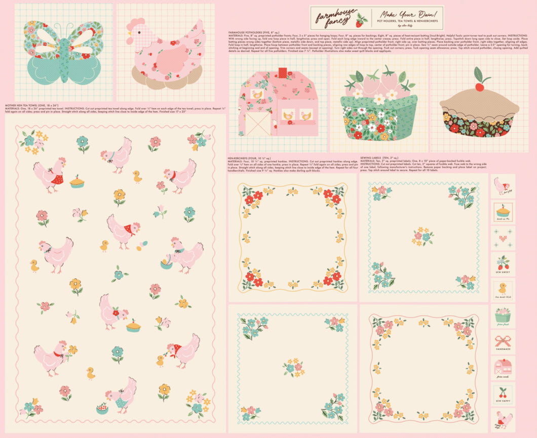 RESERVATION - Farmhouse Fancy Tea Towel Project Panel by Elea Lutz for Poppie Cotton