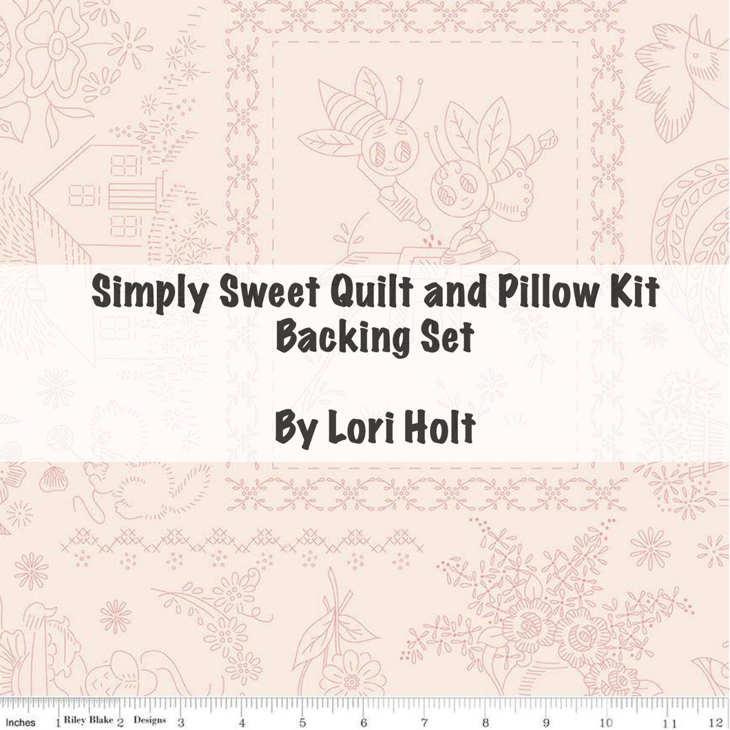 RESERVATION - Berry and Sage Simply Sweet Quilt and Pillow Kit BACKING SET by Lori Holt