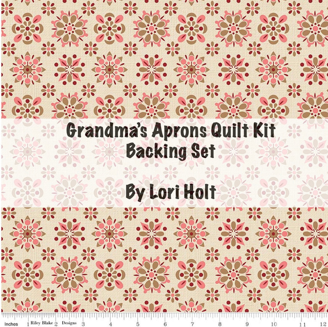 RESERVATION - Baked With Love Grandma's Apron Quilt Kit Backing Set by Lori Holt