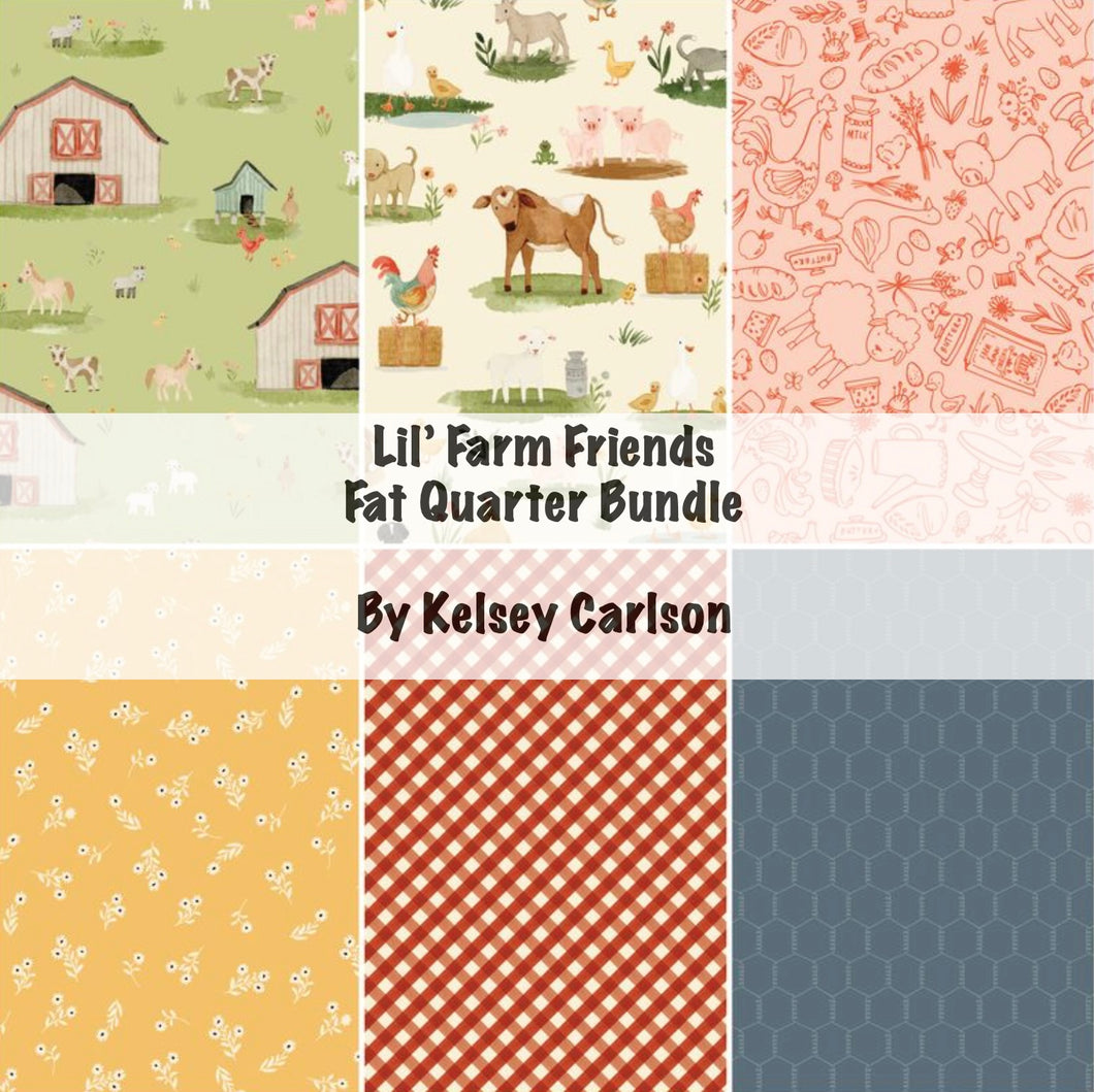 RESERVATION - Lil Farm Friends Fat Quarter Bundle by Kelsey Carlson