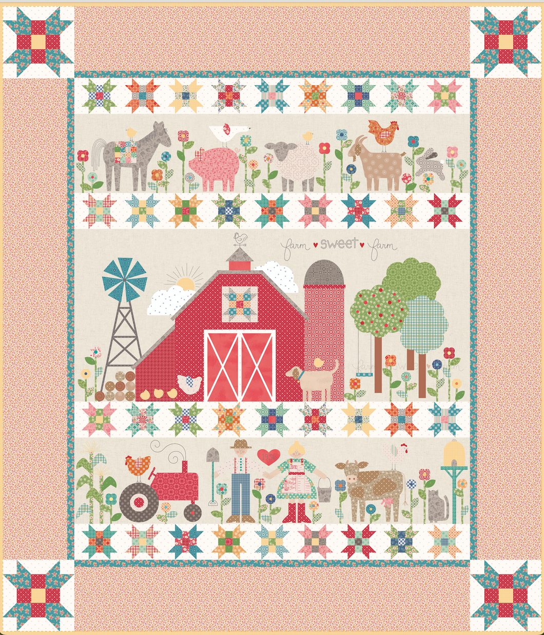 RESERVATION - Farmer's Daughter - Farm Sweet Farm Throwback Quilt Kit by Lori Holt