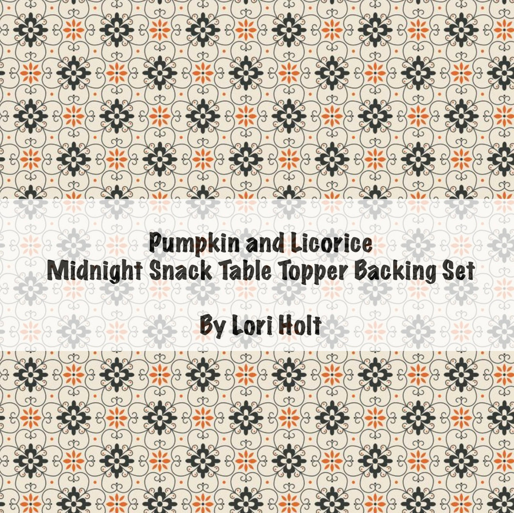 RESERVATION - Pumpkin and Licorice Midnight Snack Table Topper Backing ...