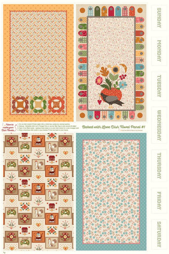 RESERVATION - Baked With Love Home Dec Dish Towel Panel #1 by Lori Holt