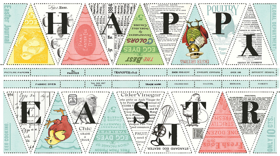 RESERVATION - Egg Hunt Happy Easter Bunting Panel by J. Wecker Frisch