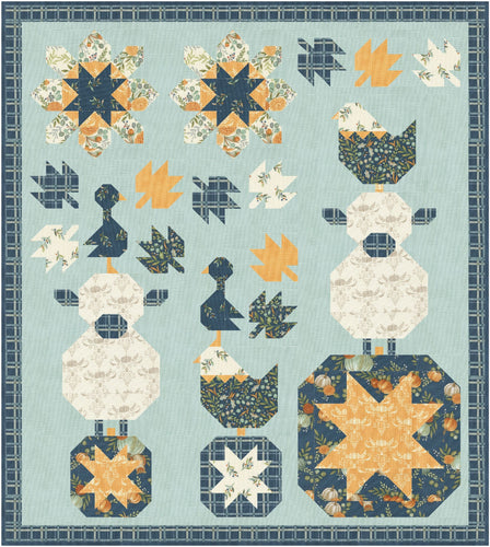 RESERVATION - I Love Fall Most of All Pumpkin Yoga Quilt Kit by Deb Strain