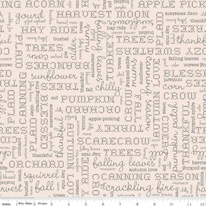 Autumn Wide Back Words Latte by Lori Holt