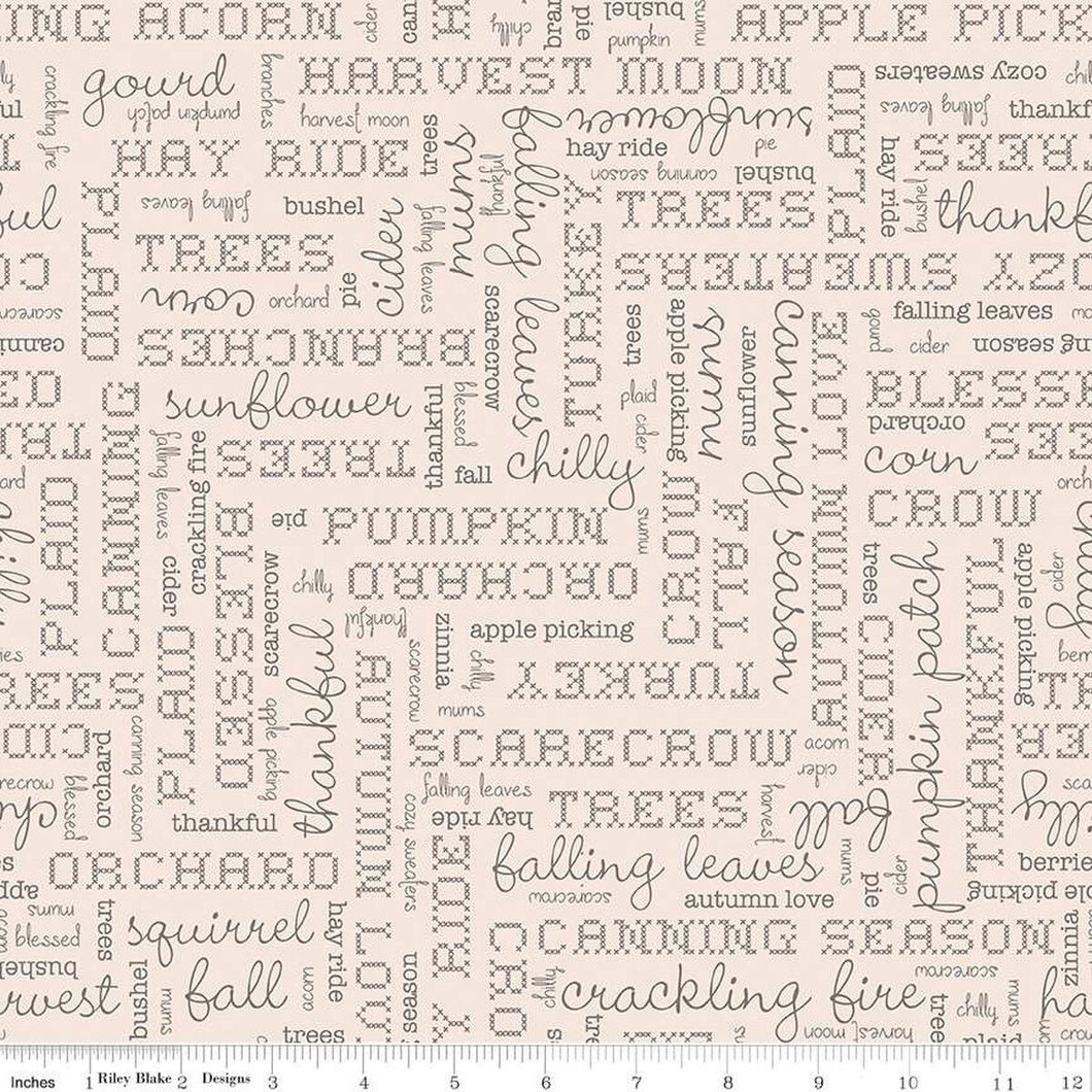 Autumn Wide Back Words Latte by Lori Holt