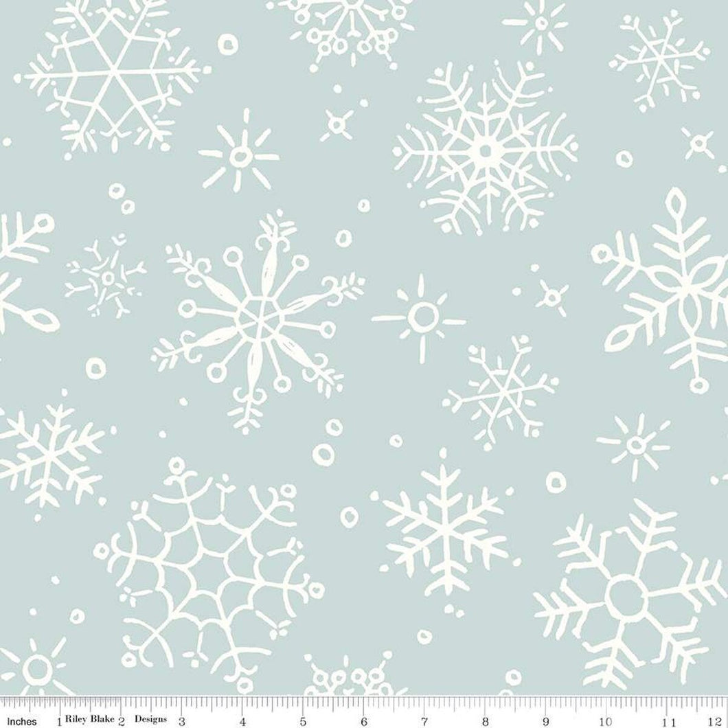 Magical Winterland Wide Back Snowflake Blue by Lisa Audit