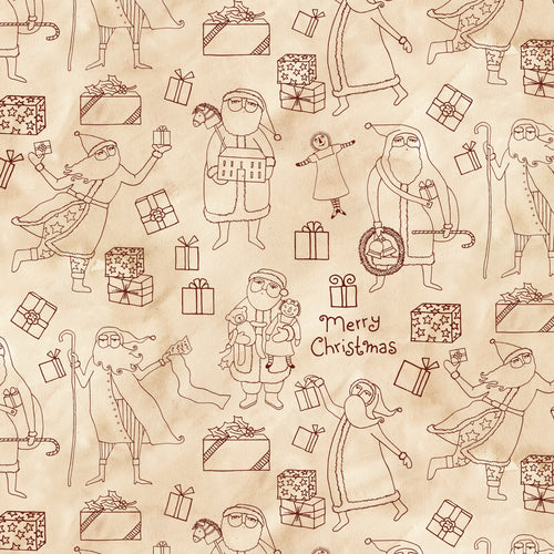COMING SOON - Naughty or Nice Wide Back Santas and Gifts Parchment by Teresa Kogut
