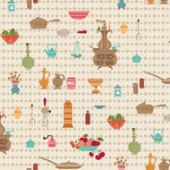 Baked With Love Wide Back Wallpaper Linen by Lori Holt