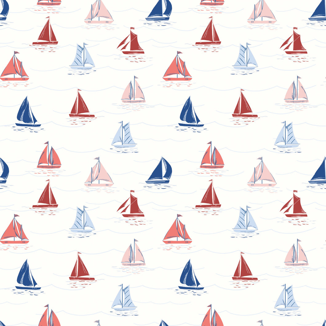 Yacht Club Sailboats White by Amanda Niederhauser