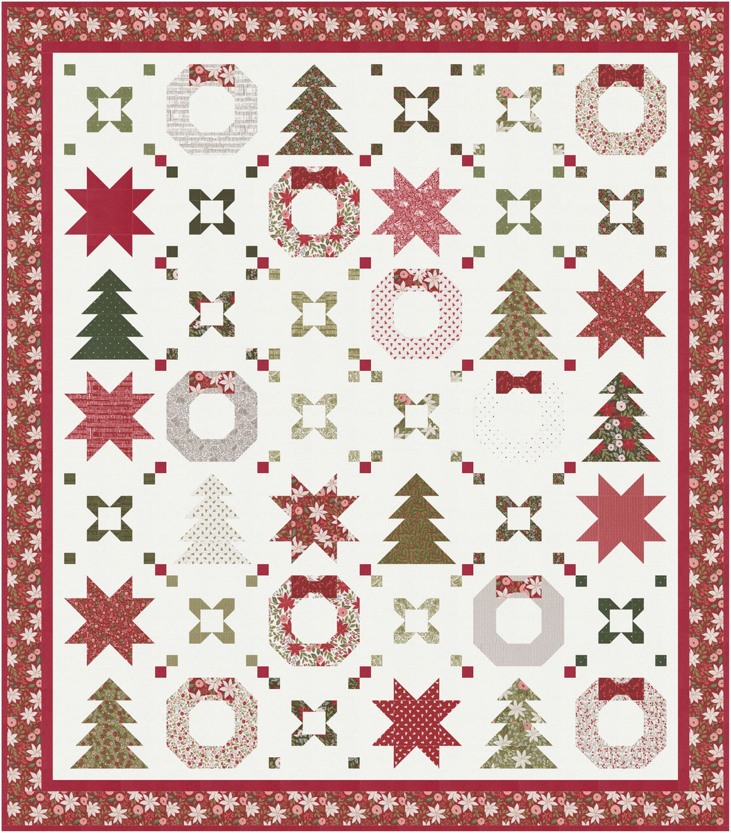 RESERVATION - Berry and Pine Holiday Connections Quilt Kit by Lella Boutique