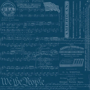 COMING SOON - Sew America Patriotic Text Blue by J. Wecker Frisch
