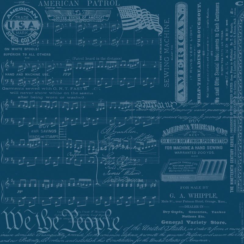COMING SOON - Sew America Patriotic Text Blue by J. Wecker Frisch
