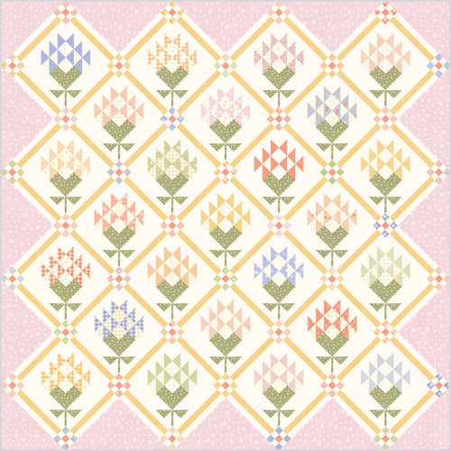 RESERVATION - Pastel Prairie Mayflowers Boxed Quilt Kit by Heather Briggs