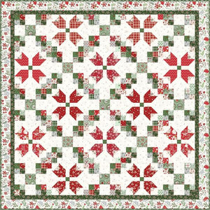 RESERVATION - Mistletoe and Holly Patchwork Blooms Quilt Kit by Beverly McCullough