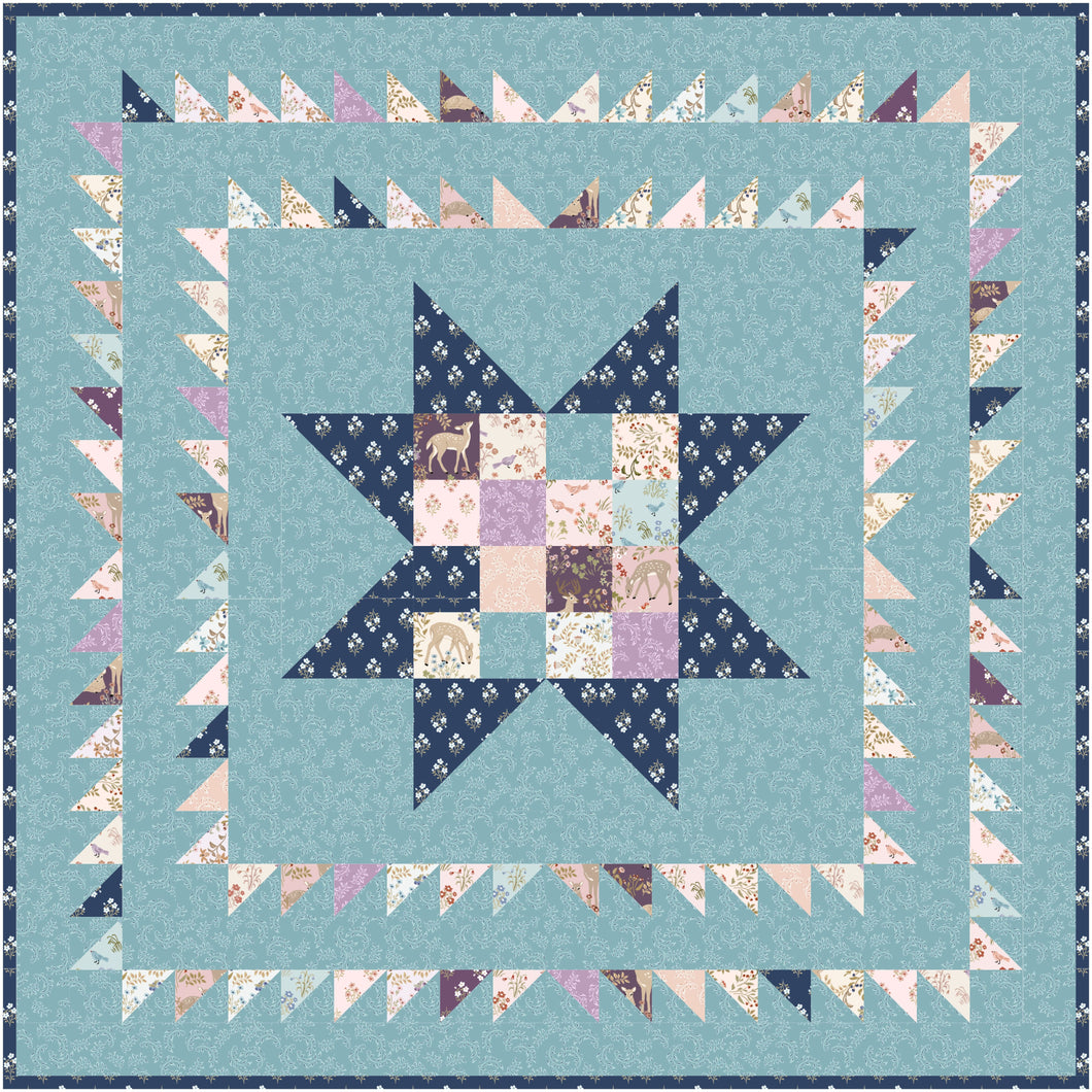 RESERVATION - My Darling Deer Little Star Quilt Kit (Blue) by Michal Marko for Poppie Cotton