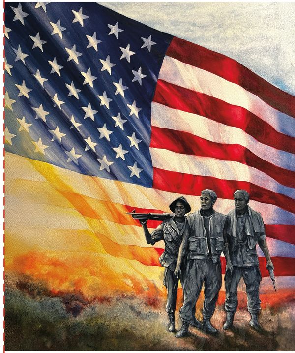 RESERVATION - American Honor The Three Soldiers Panel by Vicki Gifford