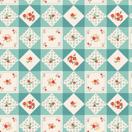 Farmhouse Fancy Farm Quilts Teal by Elea Lutz for Poppie Cotton