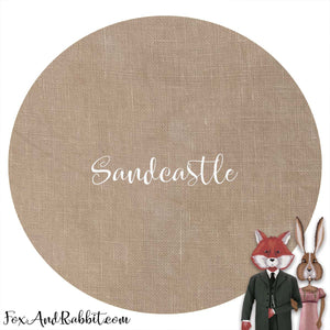 COMING SOON - 40 Count Linen - 18" x 27" Sandcastle by Fox and Rabbit