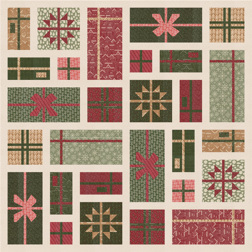 RESERVATION - Gingerbread Lane Wrapped Boxed Quilt Kit by Kiley's Quilt Room