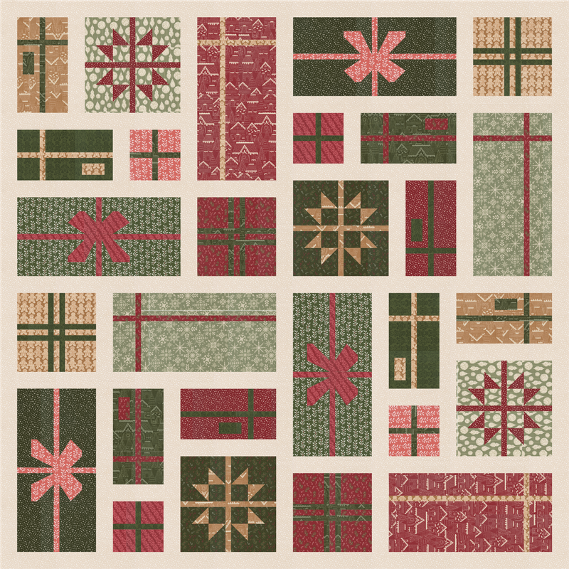 RESERVATION - Gingerbread Lane Wrapped Boxed Quilt Kit by Kiley's Quilt Room