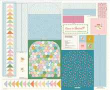 Load image into Gallery viewer, RESERVATION - Diary in Stitches Backpack Panel (Blue) by Minki Kim