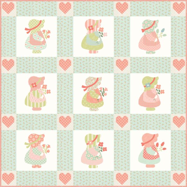 RESERVATION - Sunbonnet Little Lovey (Aqua Version) by Heather Briggs