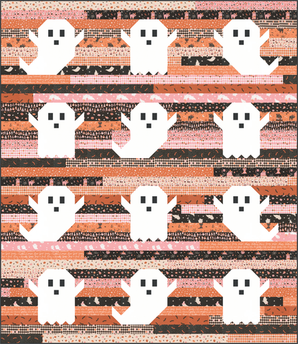 RESERVATION - Purrs and Boos Jelly Ghosts Quilt Kit by Elena Amo