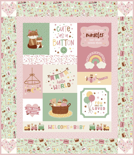 RESERVATION - Baby Girl Cute as a Button Girl Panel Boxed Quilt Kit by Lori Whitlock