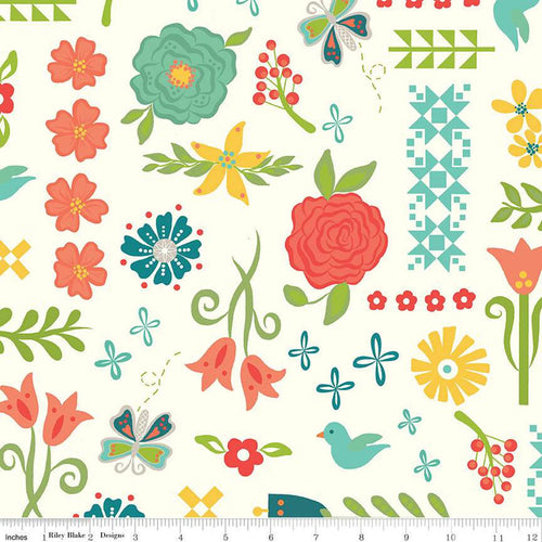 Gingham Cottage - Wide Back Cream by Heather Peterson
