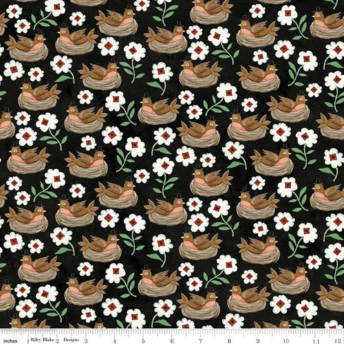 Hop Hop Hooray Robins Nest Black by Teresa Kogut