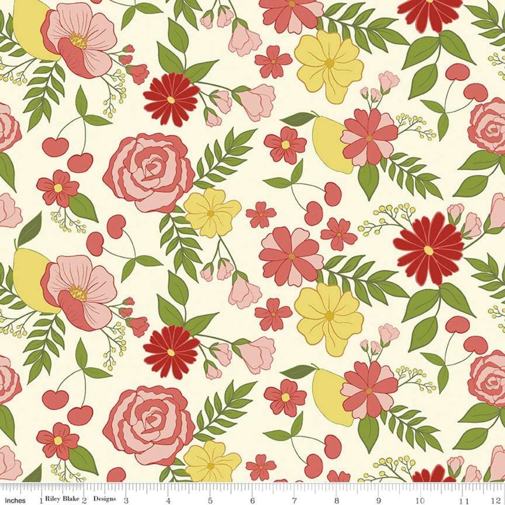 Reflections - Main Floral Parchment by Lauren Brewer