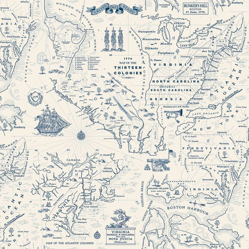 COMING SOON - Independence Colonial Map Cream by The RBD Designers