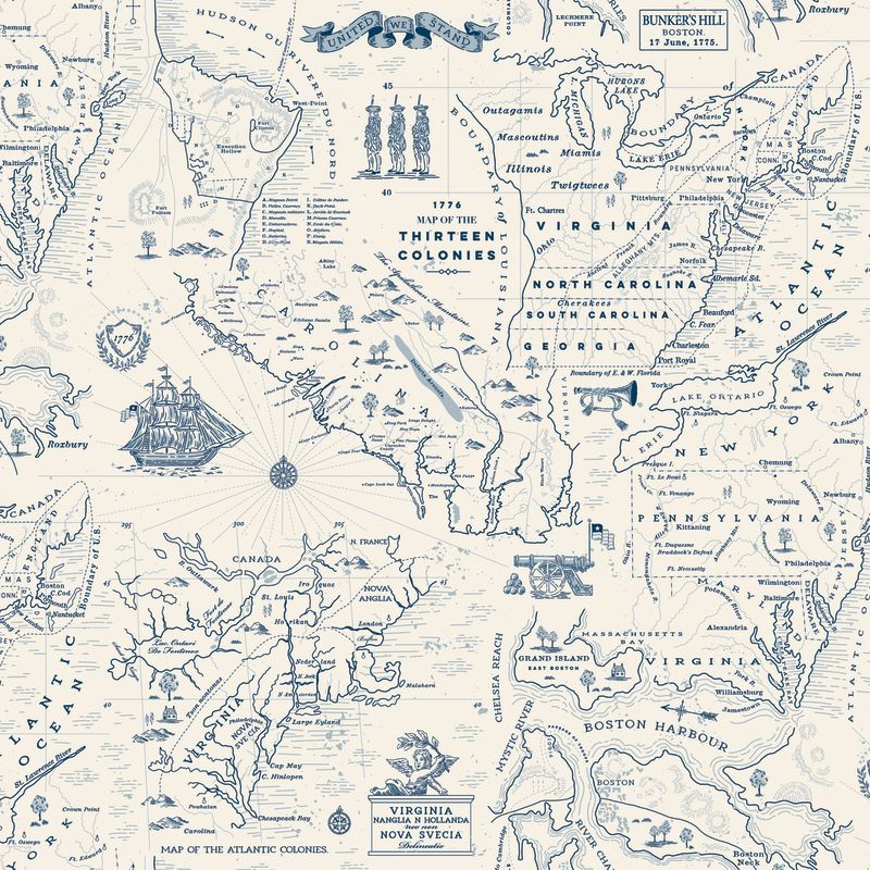 COMING SOON - Independence Colonial Map Cream by The RBD Designers