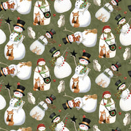 Northern Christmas Snowmen Green by Teresa Kogut