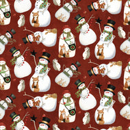 Northern Christmas Snowmen Red by Teresa Kogut