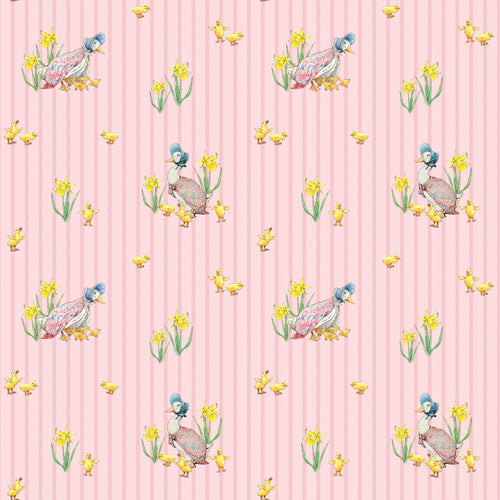 Peter Rabbit and Friends Duck Stripe Pink by Beatrix Potter